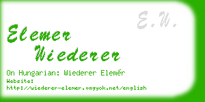 elemer wiederer business card